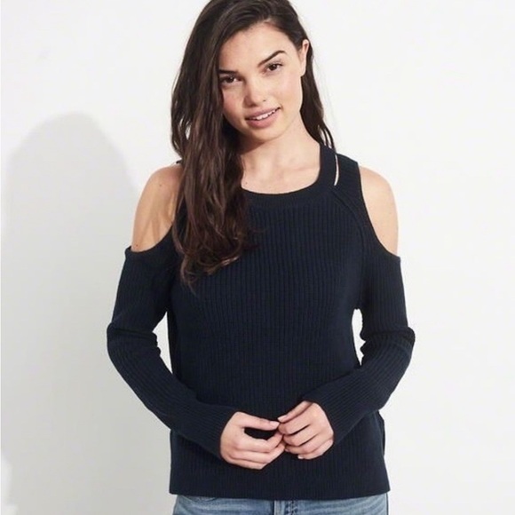 Hollister crewneck cold shoulder sweater SZ LG - Picture 1 of 6